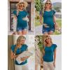 Ekouaer Women’s Maternity Shirts 3 Packs Flying Short Sleeve Pregnancy Tops Side Ruched Tunic Blouse Mama Clothes S-XXL(Dark Grey / Army Green / Blue Green(3pcs))