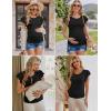 Ekouaer Women’s Maternity Shirts 3 Packs Flying Short Sleeve Pregnancy Tops Side Ruched Tunic Blouse Mama Clothes S-XXL(Dark Grey / Black / Light Grey(3pcs))