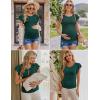 Ekouaer Women’s Maternity Shirts 3 Packs Flying Short Sleeve Pregnancy Tops Side Ruched Tunic Blouse Mama Clothes S-XXL(Lake Green / Black / Lake Blue(3pcs))