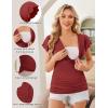 Ekouaer Women’s Maternity Shirts 3 Packs Nursing Tops Flying Short Sleeve Breastfeeding Tees Side Ruched Pregnancy Clothes(Black / Grey / Wine Red(3pcs))
