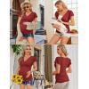 Ekouaer Women’s Maternity Shirts 3 Packs Nursing Tops Flying Short Sleeve Breastfeeding Tees Side Ruched Pregnancy Clothes(Black / Lake Blue / Wine Red(3pcs))