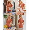 Ekouaer Women’s Maternity Shirts 3 Packs Nursing Tops Flying Short Sleeve Breastfeeding Tees Side Ruched Pregnancy Clothes(Caramel / Grey / Wine Red(3pcs))