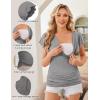 Ekouaer Women’s Maternity Shirts 3 Packs Nursing Tops Flying Short Sleeve Breastfeeding Tees Side Ruched Pregnancy Clothes(Lake Green / Black / Grey(3pcs))