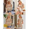Ekouaer Women’s Maternity Shirts 3 Packs Nursing Tops Flying Short Sleeve Breastfeeding Tees Side Ruched Pregnancy Clothes(Light Grey / Black / Khaki(3pcs))