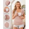 Ekouaer Women’s Maternity Shirts 3 Packs Nursing Tops Flying Short Sleeve Breastfeeding Tees Side Ruched Pregnancy Clothes(Light Grey / Black / Pink(3pcs))