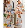 Ekouaer Women’s Maternity Shirts 3 Packs Nursing Tops Flying Short Sleeve Breastfeeding Tees Side Ruched Pregnancy Clothes(Light Grey / Black / Pink(3pcs))