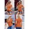 Ekouaer Womens Maternity Shirts 3 Packs V Neck Tops Tunic Pregnancy Clothes Side Ruched Short Sleeve Casual T Shirt S-XXL(Dark Grey/Maroon/Caramel)