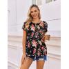 Ekouaer Womens Nursing Tops 3 Packs Short Sleeve Breastfeeding Shirts Double Layer Postpartum Shirt S-XXL(Black Floral/Army Green/Dark Gray)