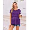Ekouaer Womens Nursing Tops 3 Packs Short Sleeve Breastfeeding Shirts Double Layer Postpartum Shirt S-XXL(Black/Light Grey/Purple)