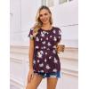 Ekouaer Womens Nursing Tops 3 Packs Short Sleeve Breastfeeding Shirts Double Layer Postpartum Shirt S-XXL(White Floral/Purple Floral/Black)