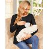 Ekouaer Women’s Nursing Tops Long Sleeve Nursing Shirts Double Layer Maternity Clothes 3 Packs Breastfeeding Shirts(Black/Grey/Army Green)