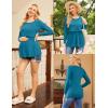 Ekouaer Women’s Nursing Tops Long Sleeve Nursing Shirts Double Layer Maternity Clothes 3 Packs Breastfeeding Shirts(Black/Lake Green/Blue Green)