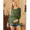 Ekouaer Women’s Nursing Tops Long Sleeve Nursing Shirts Double Layer Maternity Clothes 3 Packs Breastfeeding Shirts(Black/Pink/Army Green)