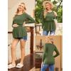 Ekouaer Women’s Nursing Tops Long Sleeve Nursing Shirts Double Layer Maternity Clothes 3 Packs Breastfeeding Shirts(Black/Pink/Army Green)