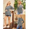 Ekouaer Women’s Nursing Tops Long Sleeve Nursing Shirts Double Layer Maternity Clothes 3 Packs Breastfeeding Shirts(Black/Pink/Grey)