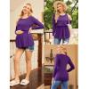 Ekouaer Women’s Nursing Tops Long Sleeve Nursing Shirts Double Layer Maternity Clothes 3 Packs Breastfeeding Shirts(Black/Purple/Lake Green)