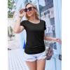 Ekouaer Women’s Nursing Tops for Breastfeeding 3 Pack Maternity Shirts Double Layer Pregnancy Clothes Postpartum Tee Shirt(3pcs- Black + Green + Pink)