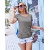 Ekouaer Women’s Nursing Tops for Breastfeeding 3 Pack Maternity Shirts Double Layer Pregnancy Clothes Postpartum Tee Shirt(3pcs- Flecking Grey + Grey + Army Green)