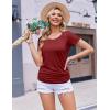 Ekouaer Women’s Nursing Tops for Breastfeeding 3 Pack Maternity Shirts Double Layer Pregnancy Clothes Postpartum Tee Shirt(3pcs- Flecking Grey + Wine Red + Orange)