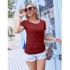 Ekouaer Women’s Nursing Tops for Breastfeeding 3 Pack Maternity Shirts Double Layer Pregnancy Clothes Postpartum Tee Shirt(3pcs- Flecking Grey + Wine Red + Orange)