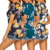 Ekouaer Women’s Nursing Tops for Breastfeeding 3 Pack Maternity Shirts Double Layer Pregnancy Clothes Postpartum Tee Shirt(3pcs- Floral Teal + Floral Navy + Floral Blue)