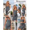 Ekouaer Womens Summer Maternity Dress Side Ruching Sleeveless Bodycon Dress Cute Pregnancy Dress S-XXL(Dark Grey)