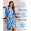 Ekouaer Robes for Women Knee Length Kimono Bathrobe Lightweight 3/4 Sleeve Sleepwear Soft Loungewear with Pockets S-XXL(Aqua Floral)