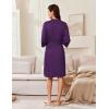 Ekouaer Robes for Women Knee Length Kimono Bathrobe Lightweight 3/4 Sleeve Sleepwear Soft Loungewear with Pockets S-XXL(Deep Purple)