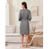 Ekouaer Robes for Women Knee Length Kimono Bathrobe Lightweight 3/4 Sleeve Sleepwear Soft Loungewear with Pockets S-XXL(Gray)