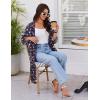Ekouaer Robes for Women Knee Length Kimono Bathrobe Lightweight 3/4 Sleeve Sleepwear Soft Loungewear with Pockets S-XXL(Navy Blue Floral)