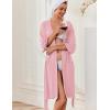 Ekouaer Robes for Women Knee Length Kimono Bathrobe Lightweight 3/4 Sleeve Sleepwear Soft Loungewear with Pockets S-XXL(Pink)