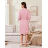 Ekouaer Robes for Women Knee Length Kimono Bathrobe Lightweight 3/4 Sleeve Sleepwear Soft Loungewear with Pockets S-XXL(Pink)