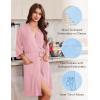Ekouaer Robes for Women Knee Length Kimono Bathrobe Lightweight 3/4 Sleeve Sleepwear Soft Loungewear with Pockets S-XXL(Pink)