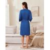 Ekouaer Robes for Women Knee Length Kimono Bathrobe Lightweight 3/4 Sleeve Sleepwear Soft Loungewear with Pockets S-XXL(Royal Blue)