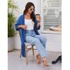 Ekouaer Robes for Women Knee Length Kimono Bathrobe Lightweight 3/4 Sleeve Sleepwear Soft Loungewear with Pockets S-XXL(Royal Blue)