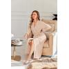 Ekouaer Robes for Women Lightweight Knit Waffle Bathrobe Full Length Kimono Casual Ladies Loungewear(Champagne)