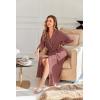 Ekouaer Robes for Women Lightweight Knit Waffle Bathrobe Full Length Kimono Casual Ladies Loungewear(Gray Purple)