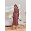 Ekouaer Robes for Women Lightweight Knit Waffle Bathrobe Full Length Kimono Casual Ladies Loungewear(Gray Purple)