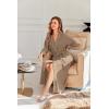 Ekouaer Robes for Women Lightweight Knit Waffle Bathrobe Full Length Kimono Casual Ladies Loungewear(Khaki)