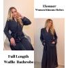 Ekouaer Robes for Women Lightweight Knit Waffle Bathrobe Full Length Kimono Casual Ladies Loungewear(Navy Blue)