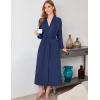 Ekouaer Robes for Women Long Sleeve Knit Kimono Bathrobe Soft Lightweight Loungewear Ladies Cotton Sleepwear(Blue)