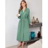 Ekouaer Robes for Women Long Sleeve Knit Kimono Bathrobe Soft Lightweight Loungewear Ladies Cotton Sleepwear(Celadon Green)