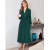 Ekouaer Robes for Women Long Sleeve Knit Kimono Bathrobe Soft Lightweight Loungewear Ladies Cotton Sleepwear(Green)