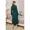 Ekouaer Robes for Women Long Sleeve Knit Kimono Bathrobe Soft Lightweight Loungewear Ladies Cotton Sleepwear(Green)