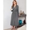 Ekouaer Robes for Women Long Sleeve Knit Kimono Bathrobe Soft Lightweight Loungewear Ladies Cotton Sleepwear(Grey)