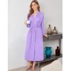 Ekouaer Robes for Women Long Sleeve Knit Kimono Bathrobe Soft Lightweight Loungewear Ladies Cotton Sleepwear(Lavender)