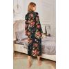 Ekouaer Robes for Women Long Sleeve Knit Kimono Bathrobe Soft Lightweight Loungewear Ladies Cotton Sleepwear(Orange Red Flowers)