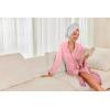 Ekouaer Robes for Women Long Sleeve Knit Kimono Bathrobe Soft Lightweight Loungewear Ladies Cotton Sleepwear(Pink)