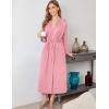 Ekouaer Robes for Women Long Sleeve Knit Kimono Bathrobe Soft Lightweight Loungewear Ladies Cotton Sleepwear(Pink)
