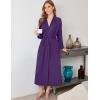 Ekouaer Robes for Women Long Sleeve Knit Kimono Bathrobe Soft Lightweight Loungewear Ladies Cotton Sleepwear(Purple)